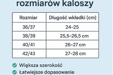 Tabela podwójnych rozmiarów kaloszy PoCiNo
